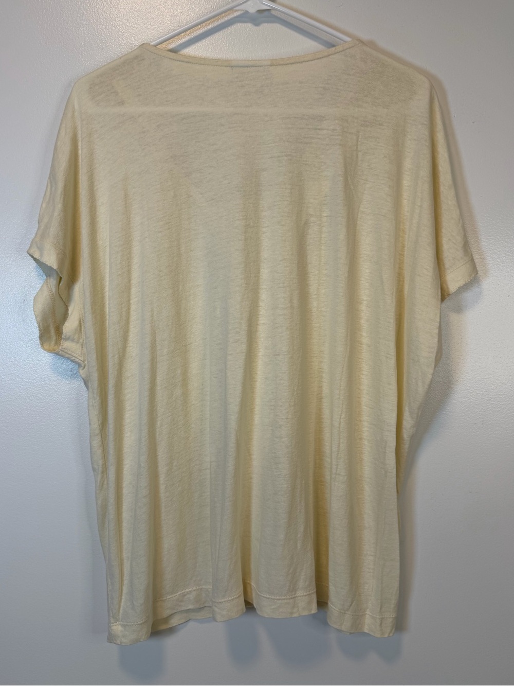 J. Jill Linen Blend Cream Embroidered V-Neck Top Dolman Sleeves Large Petite - Picture 2 of 6